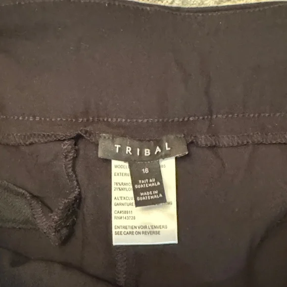 Tribal Black Boot Cut Women's Pants - Picture 2 of 3